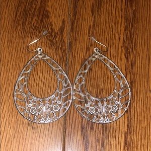 silver boho drop earrings
